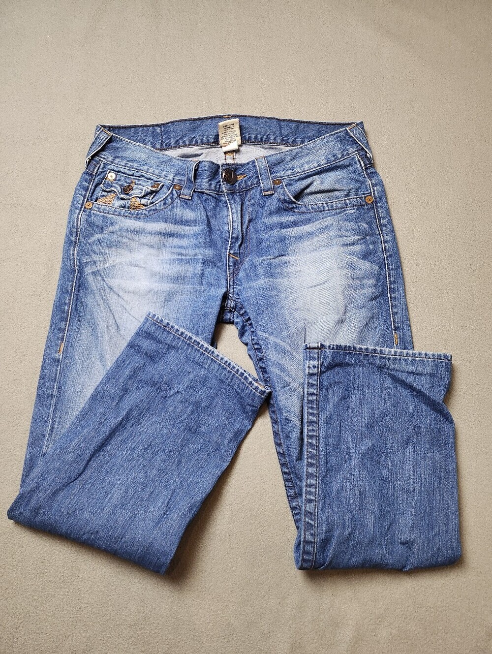 True religion jeans made in USA Straight leg 100% cotton Sz 34 - Hemmed - Picture 8 of 14
